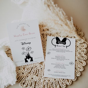DISNEY Bachelorette Itinerary Template, Castle Bachelorette Weekend Itinerary, Princess Bachelorette Invitation Template, Bachelorette Party