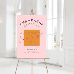 Champagne Veuve Bachelorette Welcome Sign, Bachelorette Welcome Sign, Veuve Before Vows, Bridal Shower Sign, Bridal Shower Editable Template