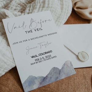 Vail Before the Veil, Bachelorette Itinerary Template, Bachelorette Invitation Template, Bachelorette Digital Download, Vail Before the Veil image 1
