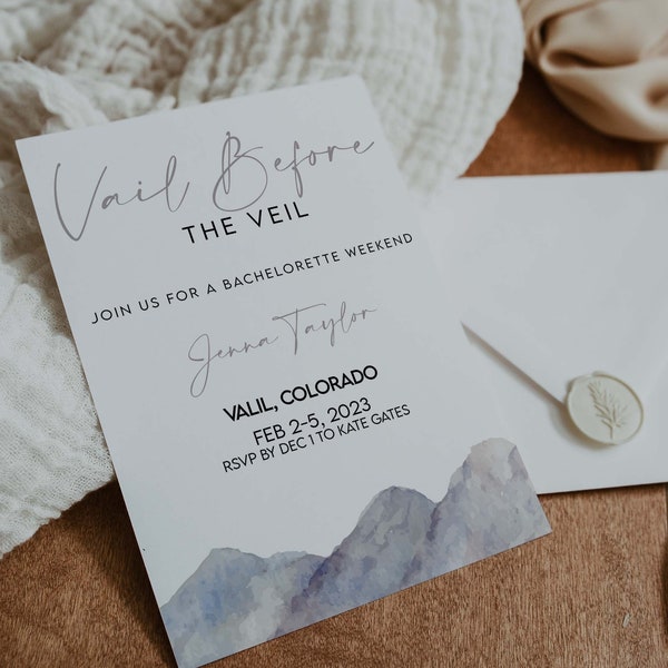 Vail Before the Veil, Bachelorette Itinerary Template, Bachelorette Invitation Template, Bachelorette Digital Download, Vail Before the Veil