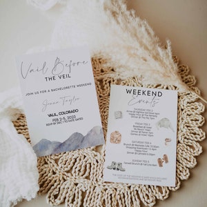 Vail Before the Veil, Bachelorette Itinerary Template, Bachelorette Invitation Template, Bachelorette Digital Download, Vail Before the Veil image 4