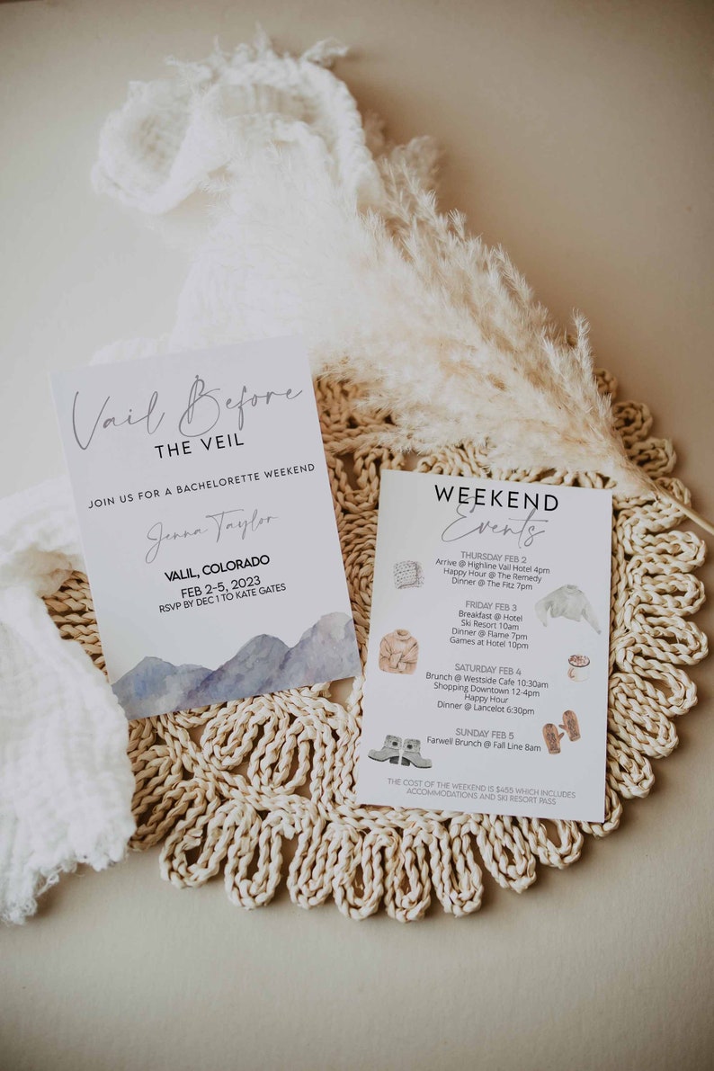 Vail Before the Veil, Bachelorette Itinerary Template, Bachelorette Invitation Template, Bachelorette Digital Download, Vail Before the Veil image 4