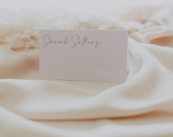 Blush Pink Wedding Place Card, Wedding Place cards Template, Minimalist Tented Place Cards, Bridal Shower, Printable Instant Download