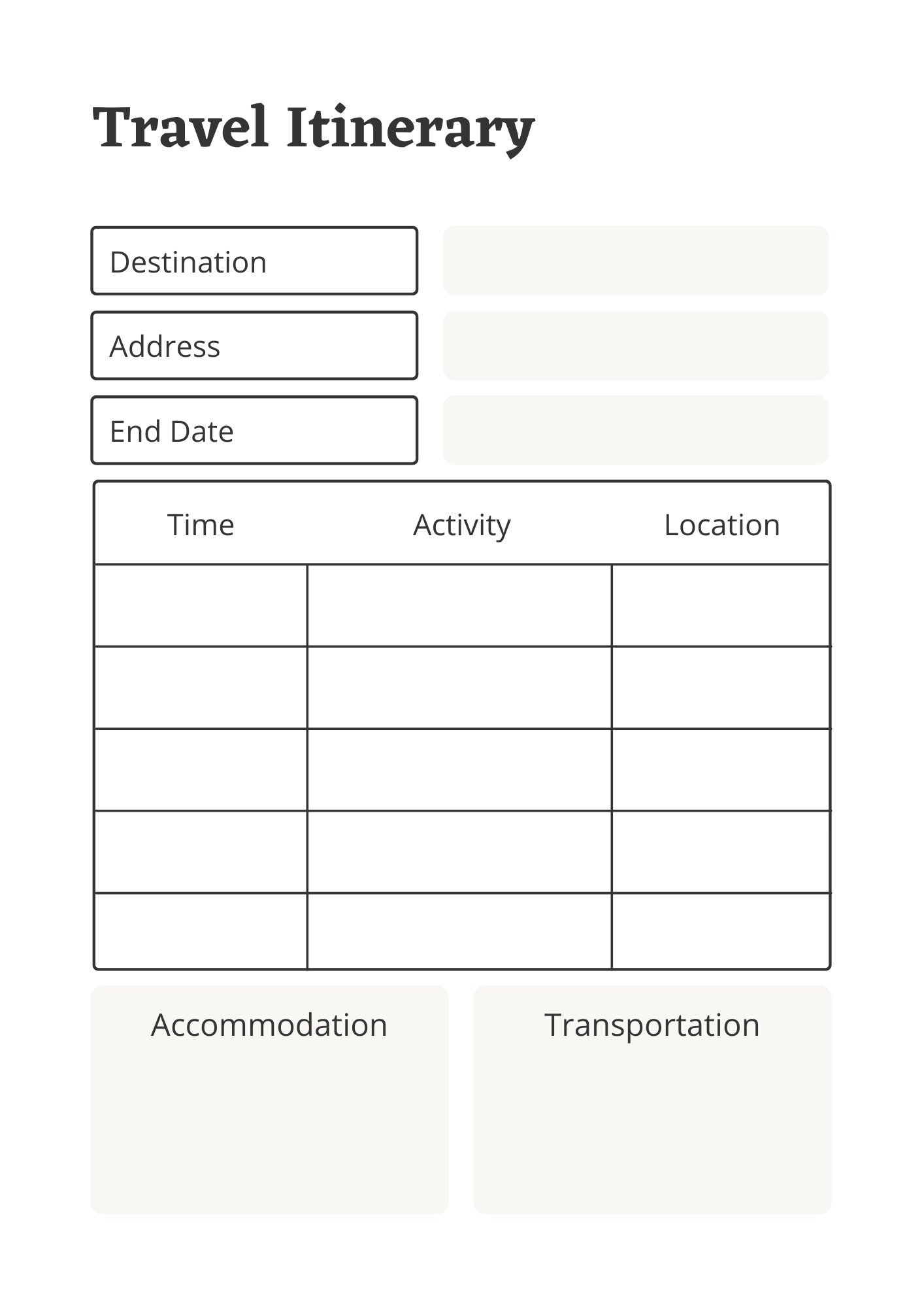 Editable Travel Planner Template Trip Itinerary Planner Etsy