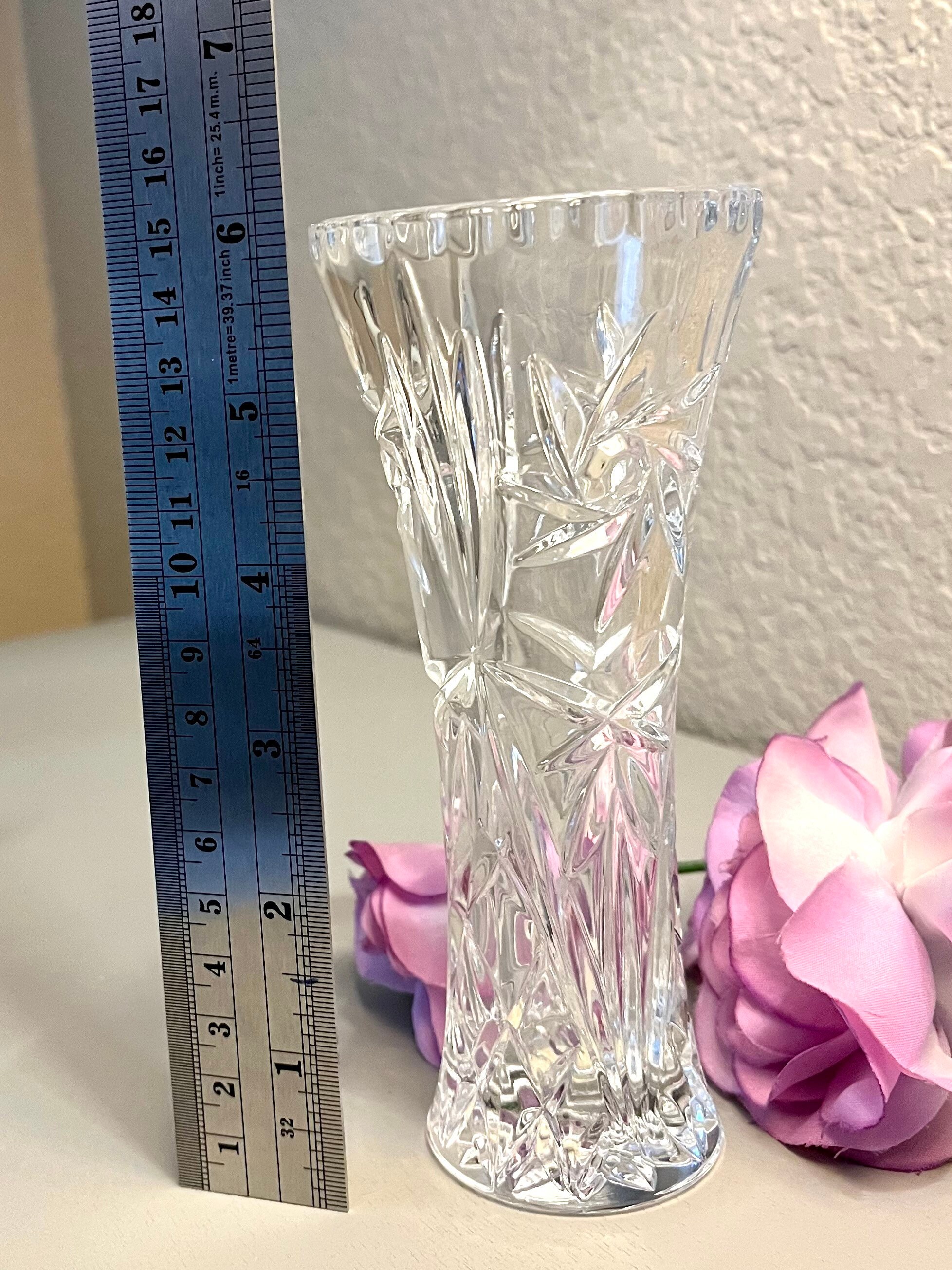 Lenox Crystal Star Vase Small Flared Crystal Vase With Starburst Design