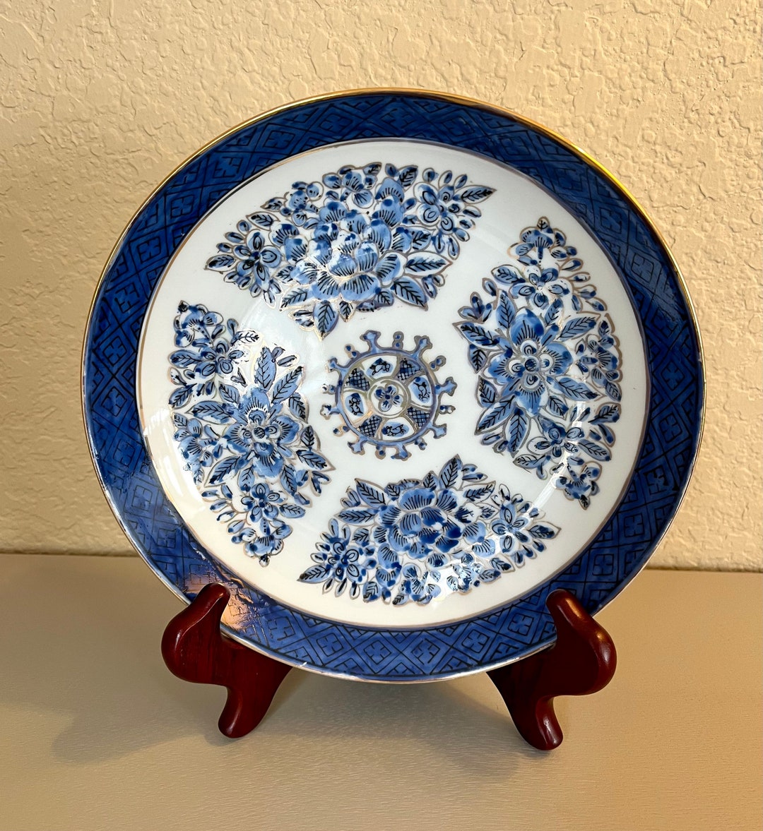 Vintage Japanese Porcelain Ware ACF Decorated in Hong Kong Shallow Bowl