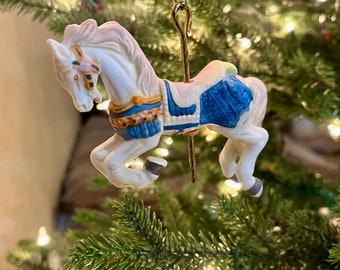 Willitts Carousel Horse Ceramic Christmas Tree Ornament 1988 Vintage