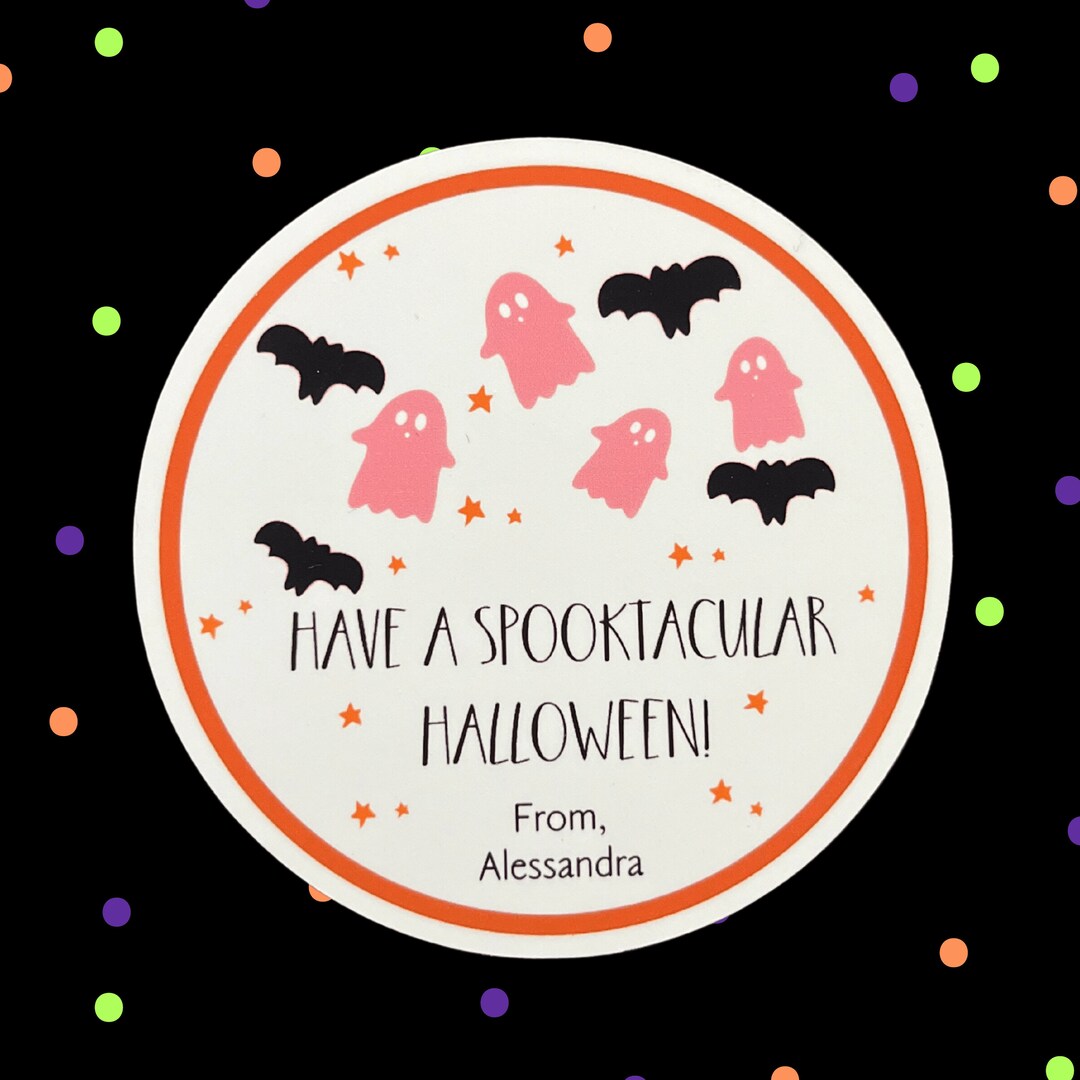 Halloween Treat Bag Stickers Personalized Thank You Label Etsy