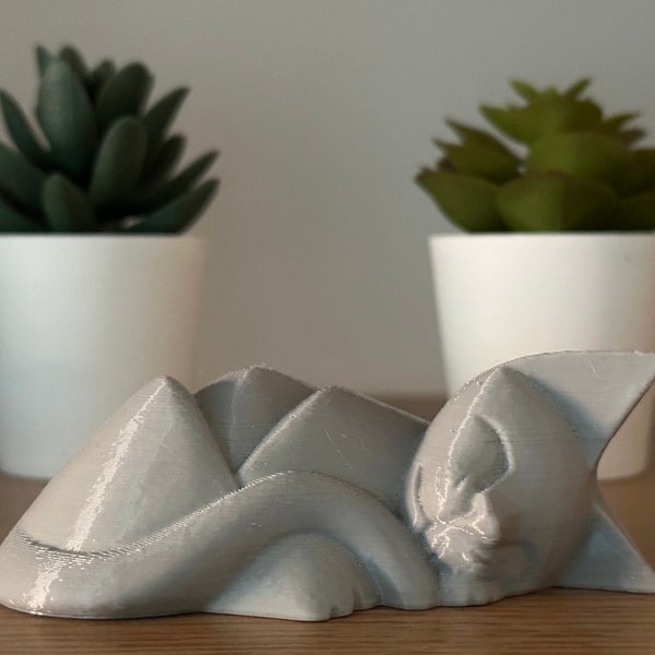 Sleeping Cat Decorative Lightweight Figure | Pussycat Figurine, Black Cat, Cat Lover, Feline Decor, Cute Gift For Pet Owners, 3D Printed