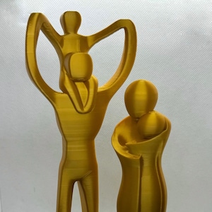 Family of 4 Ornamental Statue | Loved Ones Figurine, 3D Printed Figure, Parents Kids, Love & Bond, Care Ornament, Parenthood Relationship