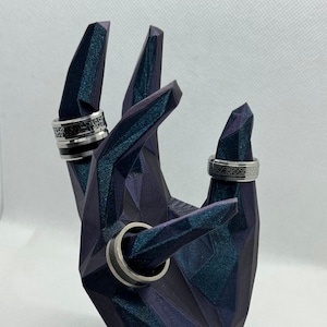 Handgeometrischer Ringhalter | Spaß stilvolle Geschenke, 3D gedruckt, Wohnkultur, Schmuck Tablett, Büro Schreibtisch Dekoration, Kunststoff Ring Organizer