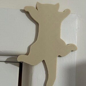 Cat Silhouette Clinging Decorative Art | Door Frame Topper, Bookshelf Hanger, Cat Lover, Feline Decor, Pet Owner Gift Beige