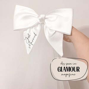 Personalised Bridal Veil Bow Clip image 1