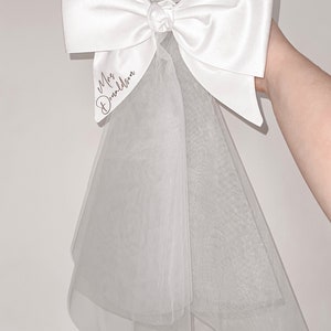 Personalised Bridal Veil Bow Clip image 3