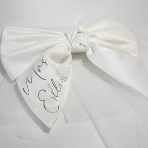 Personalised Bridal Veil Bow Clip image 6