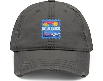 Avila Beach California Dad Cap Hat Embroidered Distressed Baseball Cap Vintage Style Adjustable Strap