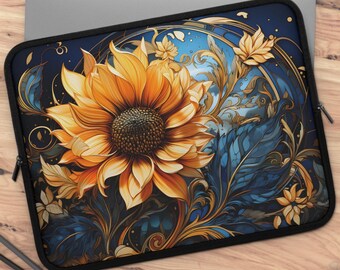 Floral Sunflower Laptop Sleeve: Neoprene Tablet Case