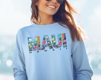 Sweat Maui, Sweat Hawaï, Poissons tropicaux, Tuba, Plongée sous-marine, Chemise Maui, Sweat-shirt de plage, Sweat-shirt vacances Hawaï, Chemise femme