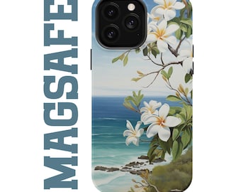 Custodia per telefono resistente Plumeria Beach MagSafe, cover vintage hawaiana per Samsung S26 iPhone 17 16 15 14 13