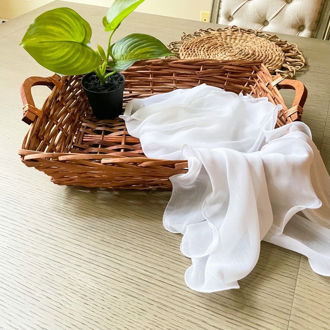 Rectangular Large Wicker Tray With Handles Etsy