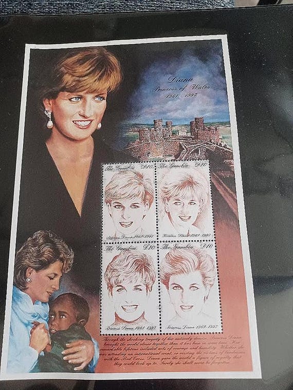 切手ダイアナ1 1990年代にアメリカのミスティック・スタンプ社から購入した、ダイアナ