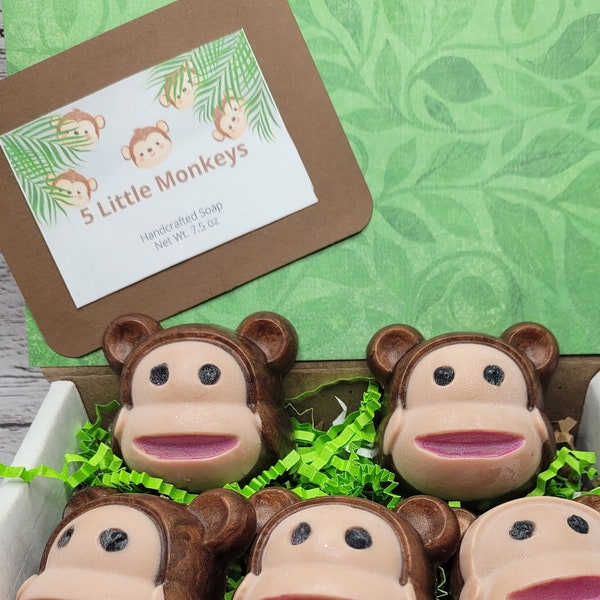 Monkey Soap, Animal Soaps, Kids Soap Favor, Bath Time Soap, Goats Milk Soap, Handmade Kids Soap