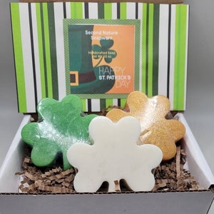 St Patrick's Day Soap, Irish Soap Bar, Gift for Irish, Shamrock Soap Gift Set, Lucky Shamrock Soap,