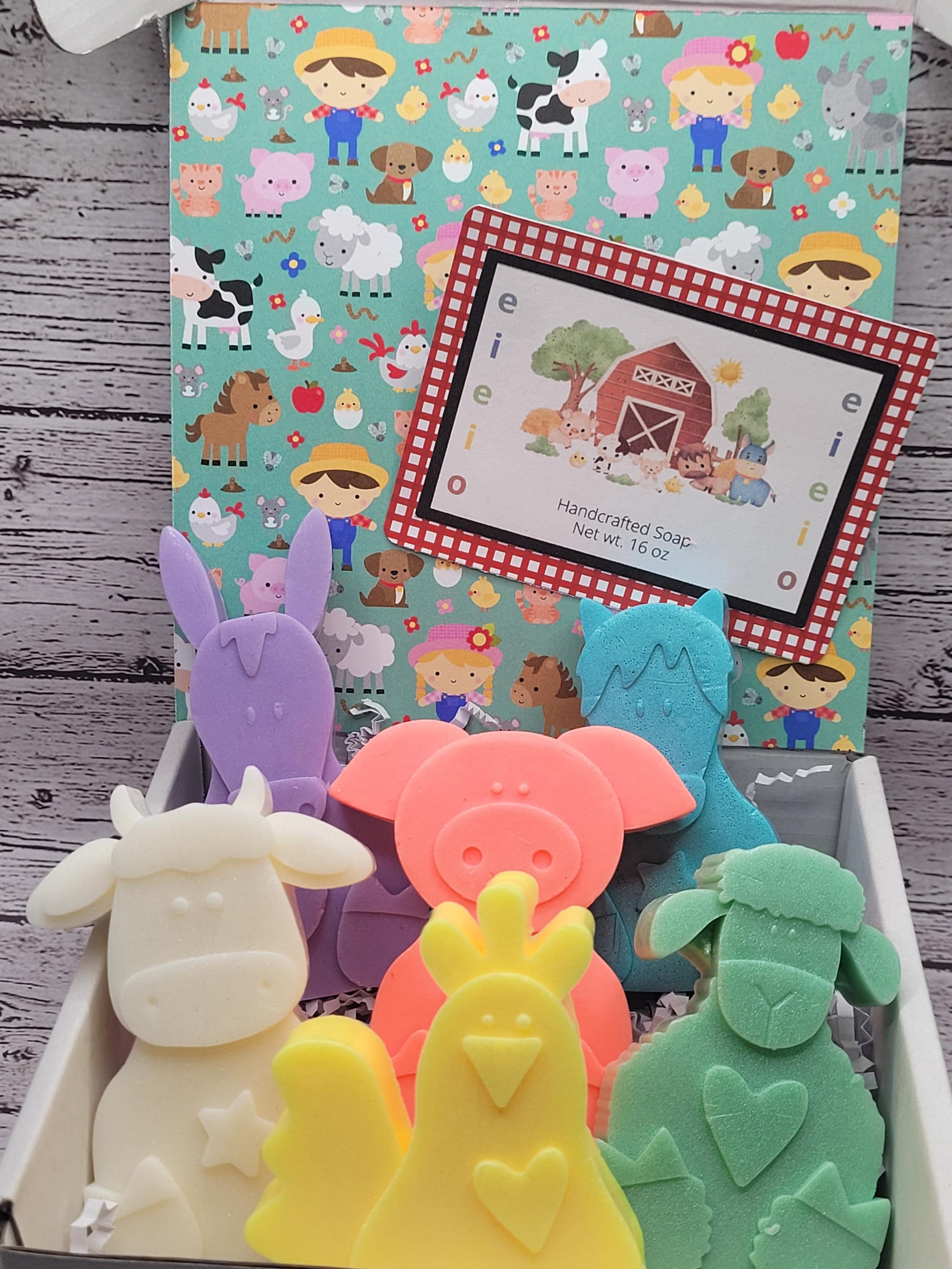 Handmade Farm Animal Soap Gift Box - Kids Soap Set