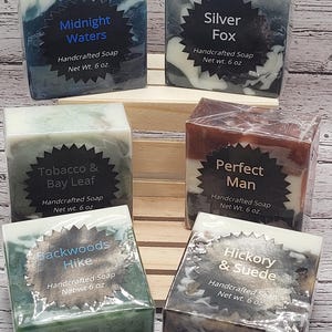 Men&#39;s Soap Gift Set: Handmade Soap Sampler - 6 Scent Variety