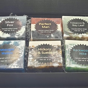 Men&#39;s Soap Gift Set: Handmade Soap Sampler - 6 Scent Variety