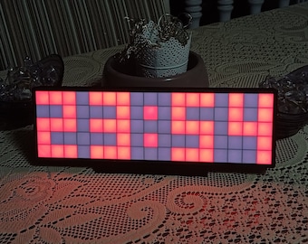 WiFi Digital Desk Clock: Countdown, Scoreboard, Temperature - Black