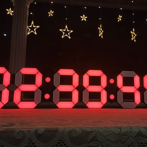 Large LED Digital Wall Clock: WiFi, RGB, Countdown, Thermometer