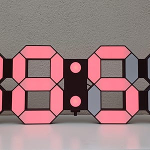 Custom 4-Digit 7-Segment Clock – Small Size, Personalized Letters & Numbers, Wi-Fi Color Selection, Special Order