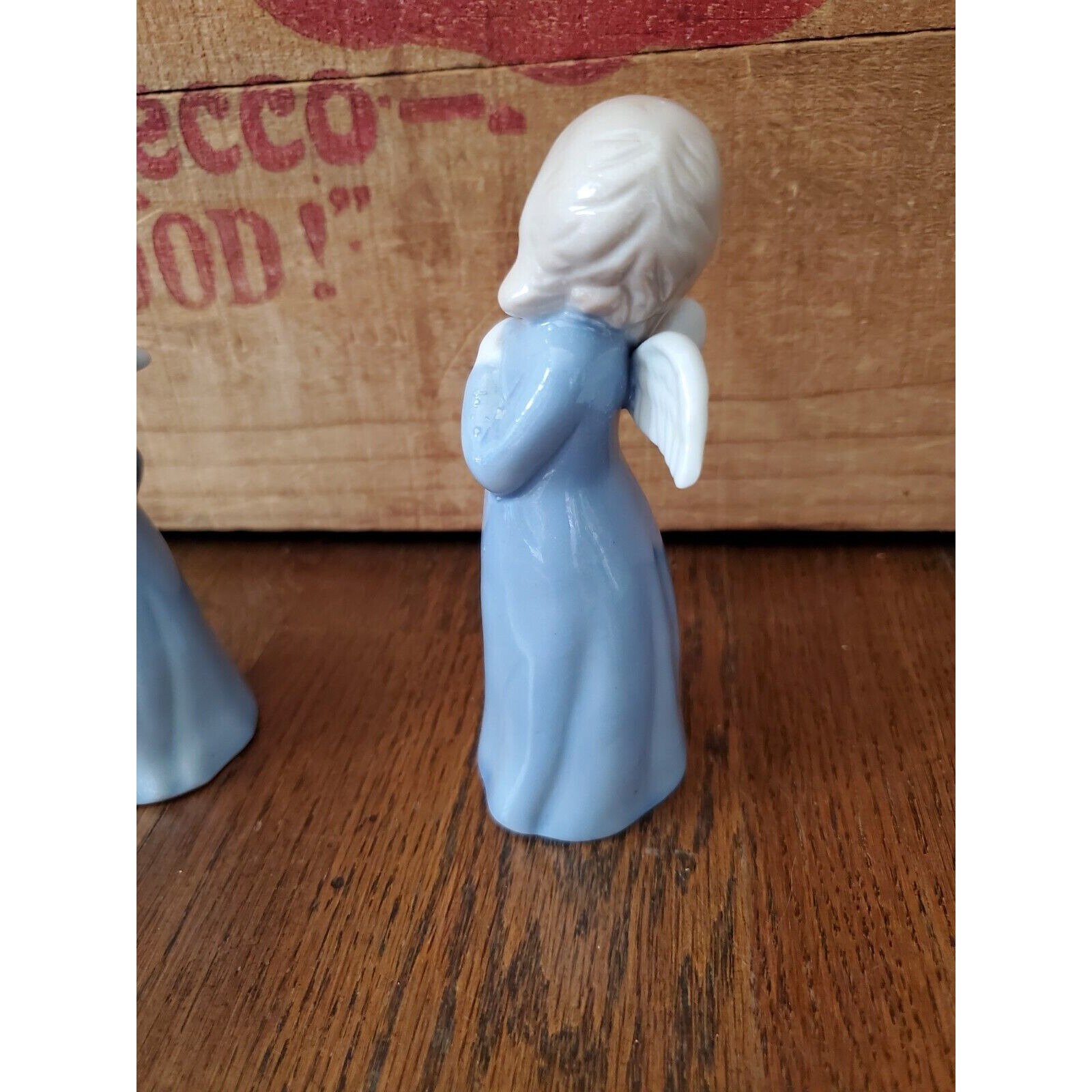 Vintage Kissing Angels Figurines BLUE WHITE Etsy