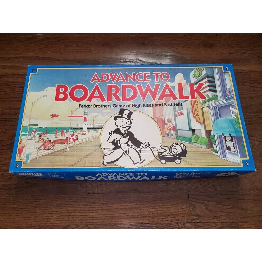 Advance to Boardwalk Monopoly Board Game Vintage 1985 Parker Brothers ...