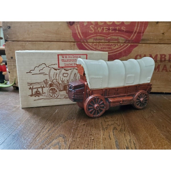 O.B.R. Prairie Schooner Whiskey Bottle EMPTY W/box Kentucky Covered Wagon