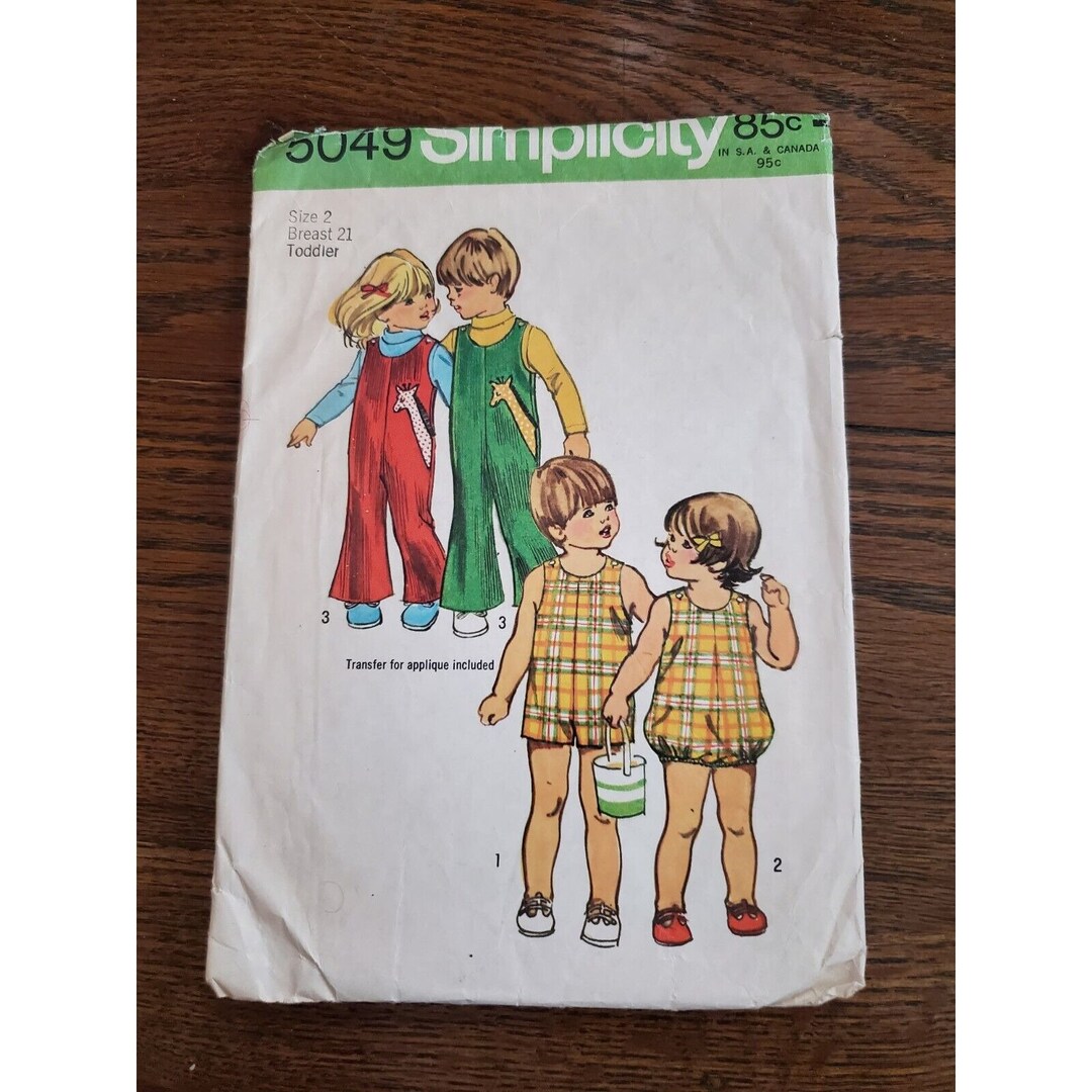 Vtg 70s Simplicity 5049 BUBBLESUIT ROMPER Pattern CUT Complete Size 2 ...