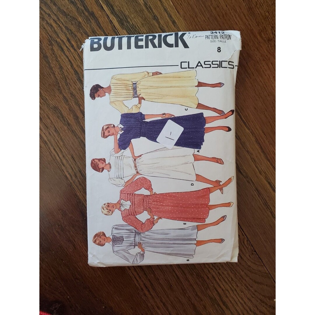 Vintage Butterick Sewing Pattern 3412; 1985 Misses Dress Size 8 - Etsy
