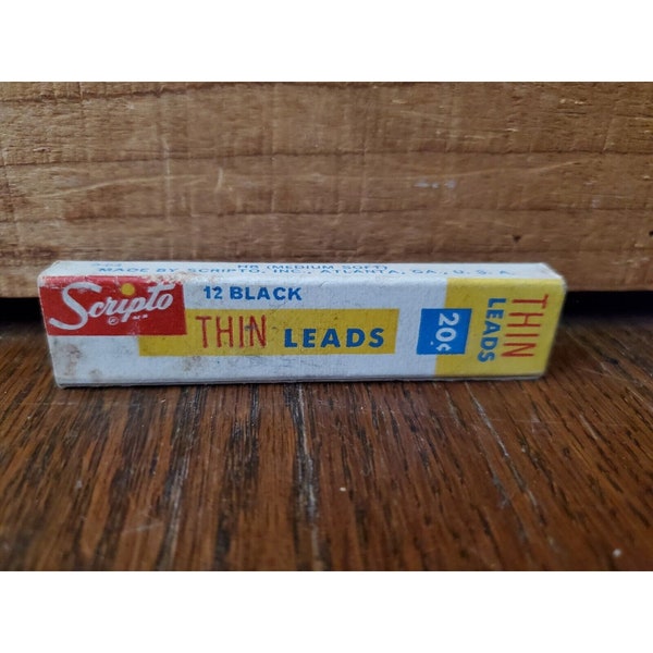 Scripto F 840 HB Long Thin Leads Medium Soft w/Box for .036" Vintage USA Made