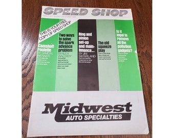 Rivista Vtg Speed Shop marzo 1972 Midwest Auto Specialties