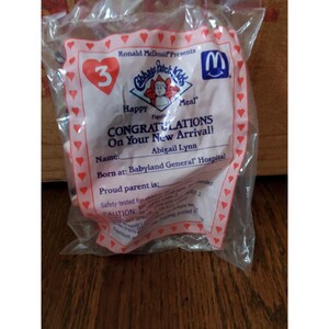 Vtg NEW 1994 McDonalds Happy Meal Toy Cabbage Patch Kids Abigail Lynn #3 SEALED