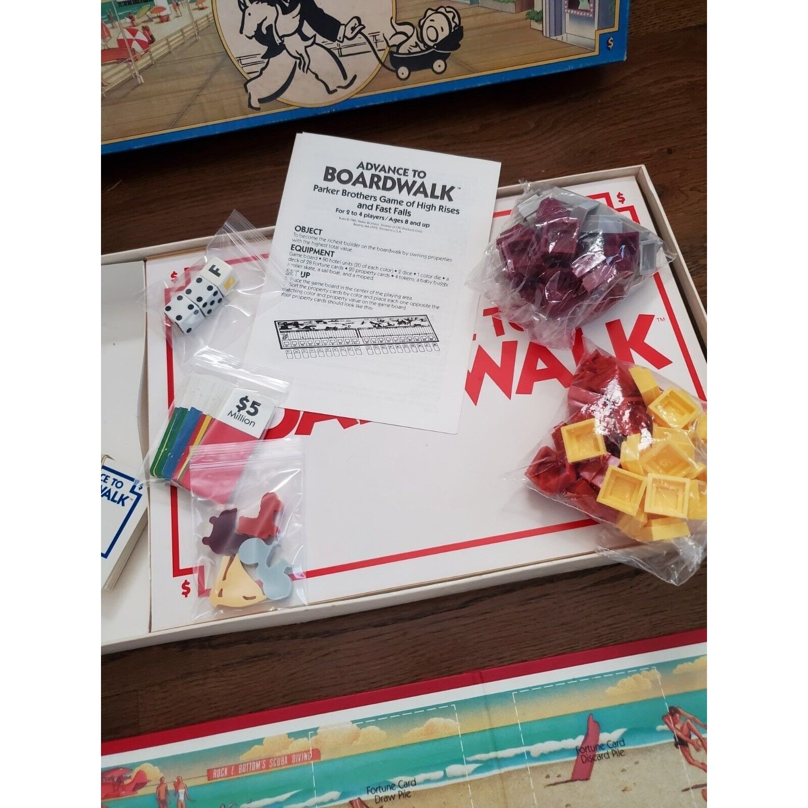 Advance to Boardwalk Monopoly Board Game Vintage 1985 Parker Brothers ...