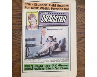 Vtg National Dragster FEB 1 1974 Pomona