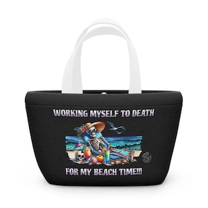 Workaholic Lunch Bag - Lustiger Strandurlaub, Tote Cooler, stilvolle Lunchbox für Arbeit & Spiel, perfekt für jeden Anlass