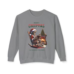 Creepy Christmas Unisex Sweatshirt, Holiday Horror Jumper, Scary Xmas Pullover, Spooky Winter Apparel, Festive Graphic Crewneck