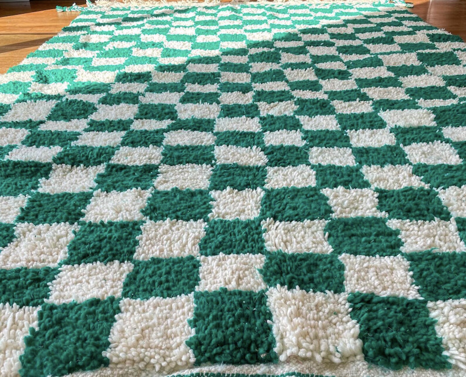 Green Checkered Rug Large Moroccan Green Checkered Area Rug Etsy