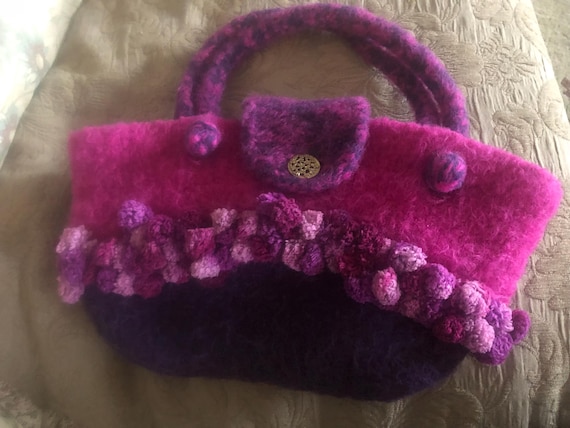 Handmade Knitted Felted Wool Bag