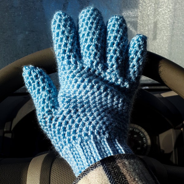 Full-Finger Crochet Gloves Pattern, Crocheted Gloves, Crocheted Adult Gloves, Digital Download Only