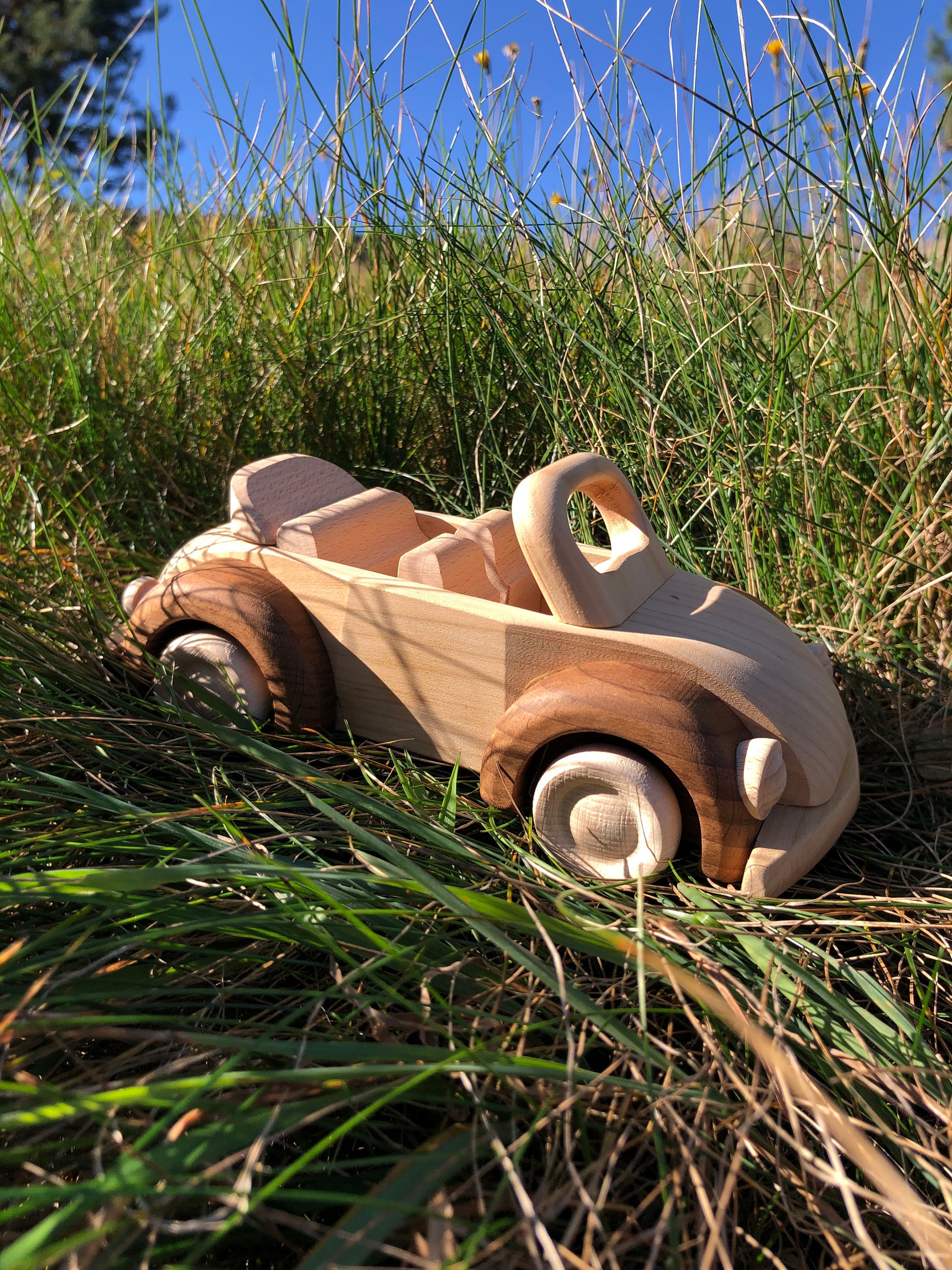 Jouet en bois - Ens. de 9 - Mini voitures en bois