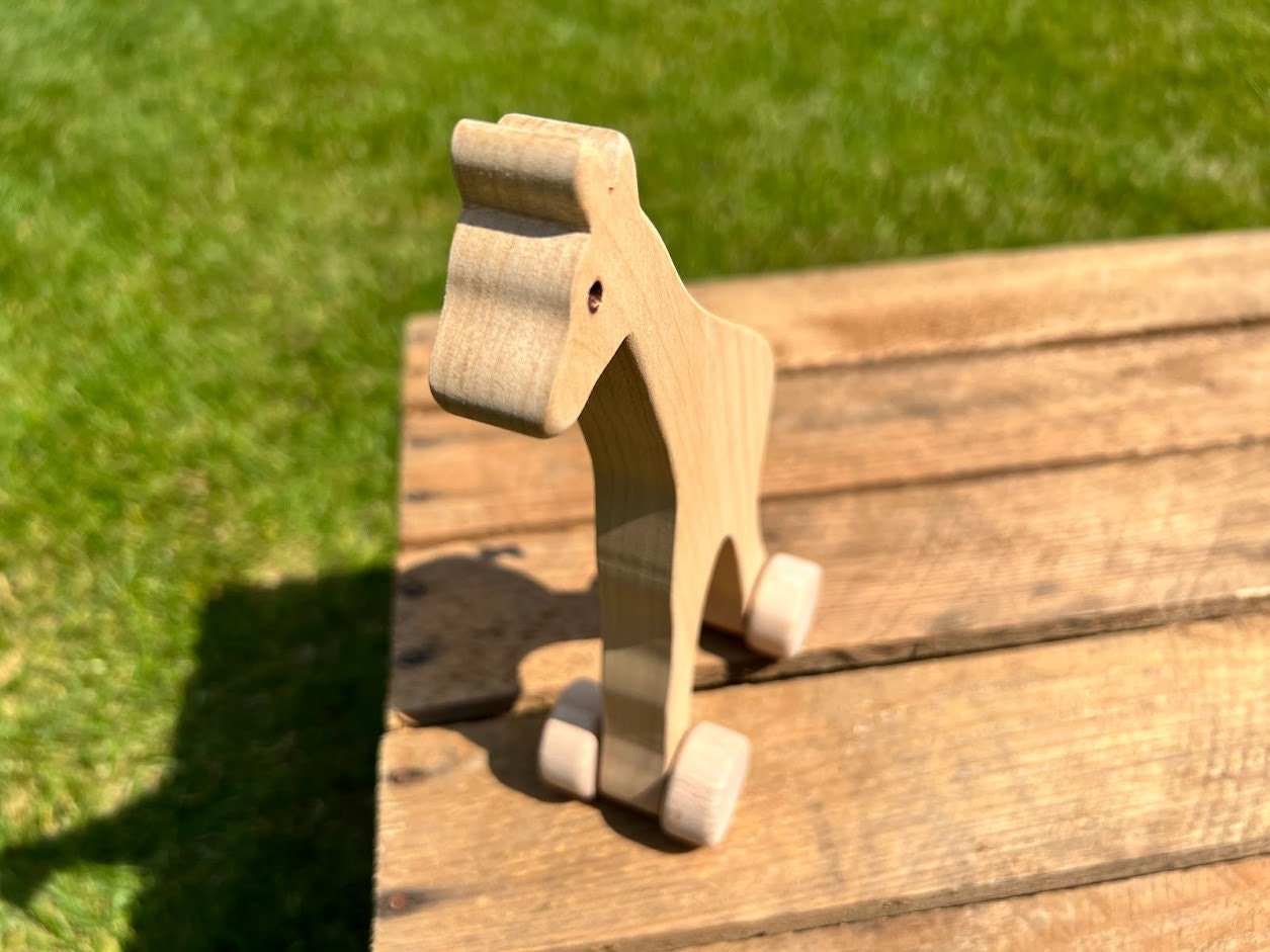 Wooden Giraffe on Wheels